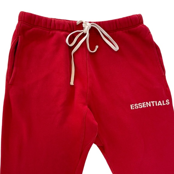 Fear Of God FOG Essentials Red Sweatpants Men’s M Joggers - Picture 2 of 16